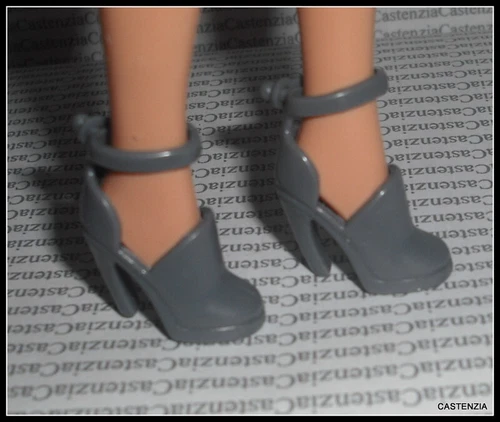 SHOES BARBIE DOLL 1999 WORKING WOMAN GRAY HIGH HEEL MARY JANES FASHION ACCESSORY
