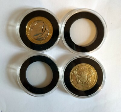 30 X 40mm Clear Plastic Capsule Holder With Insert Foam For £2 two pound coin