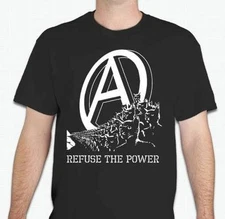 REFUSE THE POWER Anarchist cat kitty anarchy Protest Tee T shirt