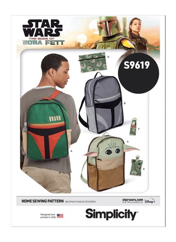 Simplicity 9619 STAR WARS BACKPACKS Simplicity Sewing Pattern Skill AVERAGE