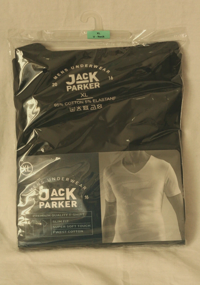 Jack Parker XL black V neck T shirt unopened package brand new