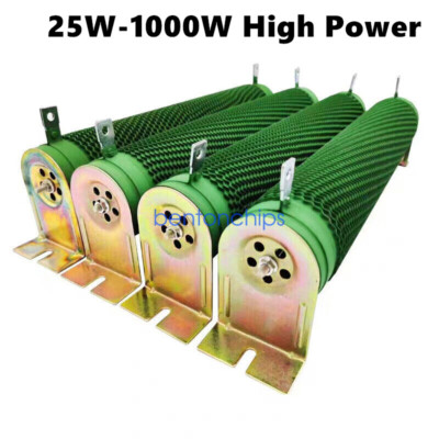 1Pc High Power Coated Corrugated Wire-wound Resistor 5% Fixed Type Tubular Shape