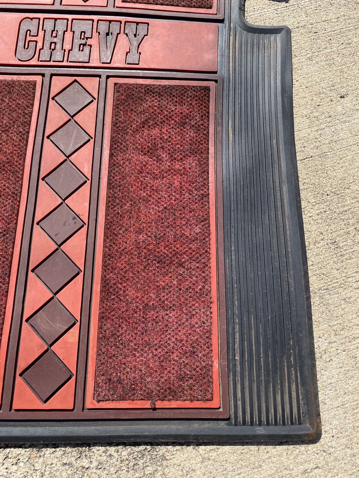 Vintage Plasticolor Red Chevy Rubber Front Floor Mats Carpet Inlay | eBay