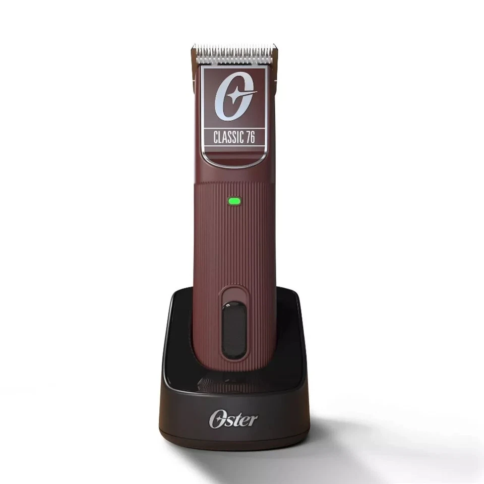 NEW Oster Classic 76 Hair Cutting Cordless Clipper Pro Barber Salon Red/Burgundy - Image 3 of 4