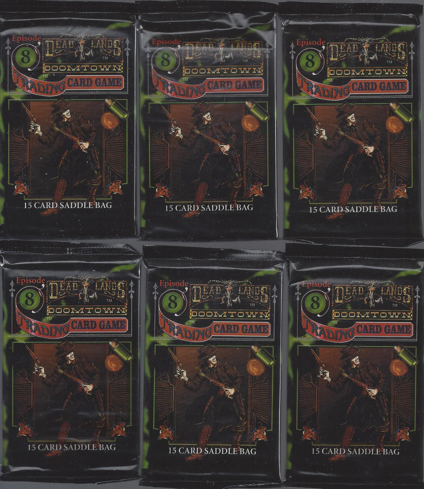 Doomtown CCG Episode 8 Boosters (6) NEW Sealed 15 card Saddle Bags