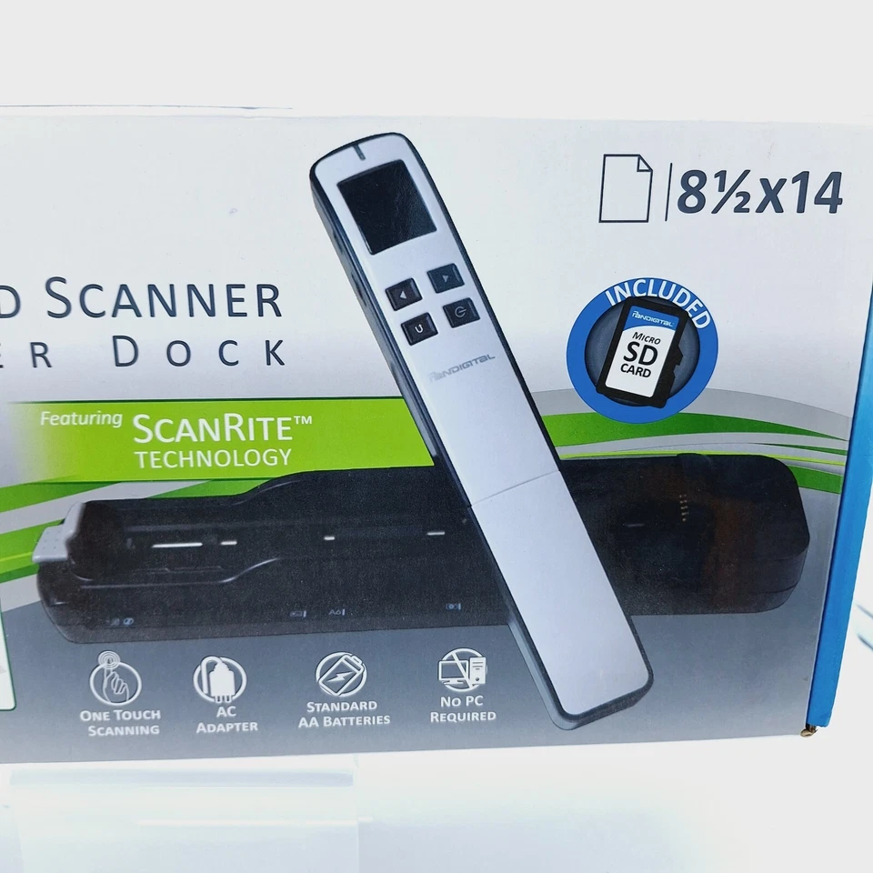 New in Box Pandigital Handheld Wand Scanner With Feeder Dock Dark Purple - Image 3 of 4