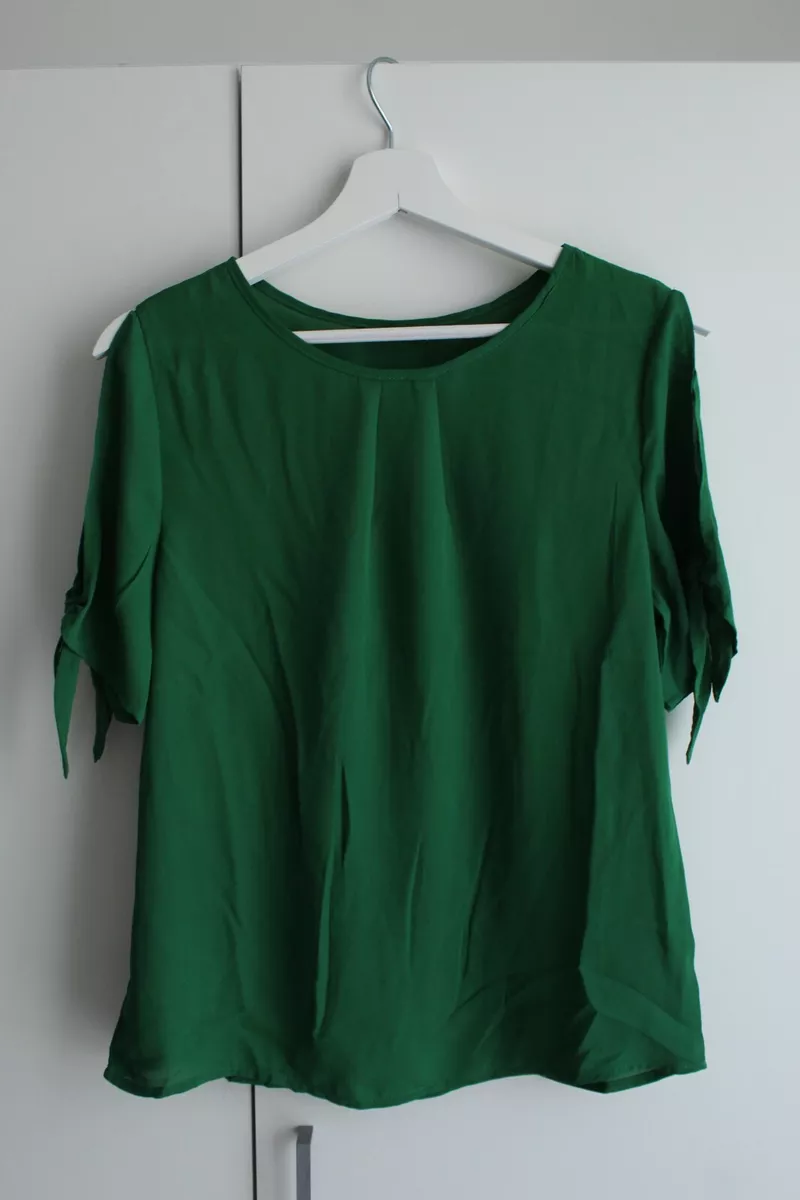 maglia maniche corte donna S verde spalle scoperte SHEIN eBay