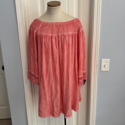 she + sky pink dress She + Sky Bright Pink Above the Knee Length Cap Sleeve Dress Large