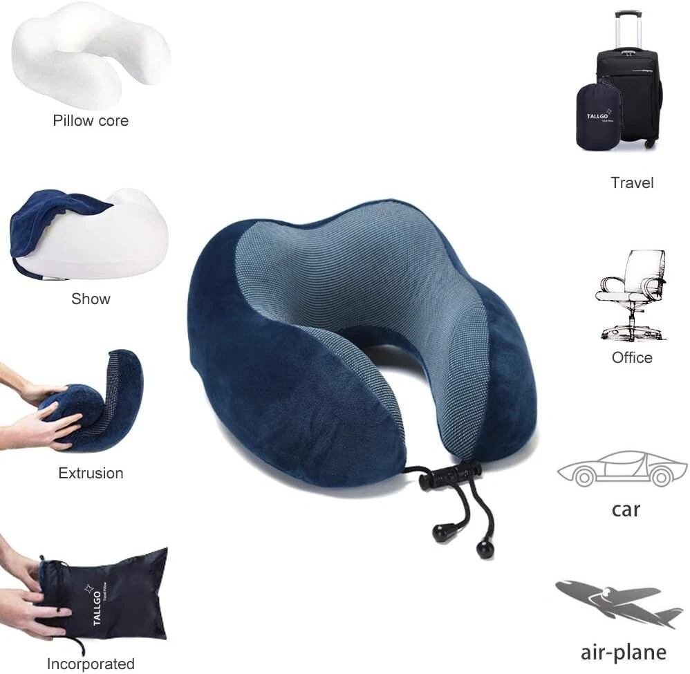 Travel Pillow Best Memory Foam Neck Pillow Head Support Soft Pillo