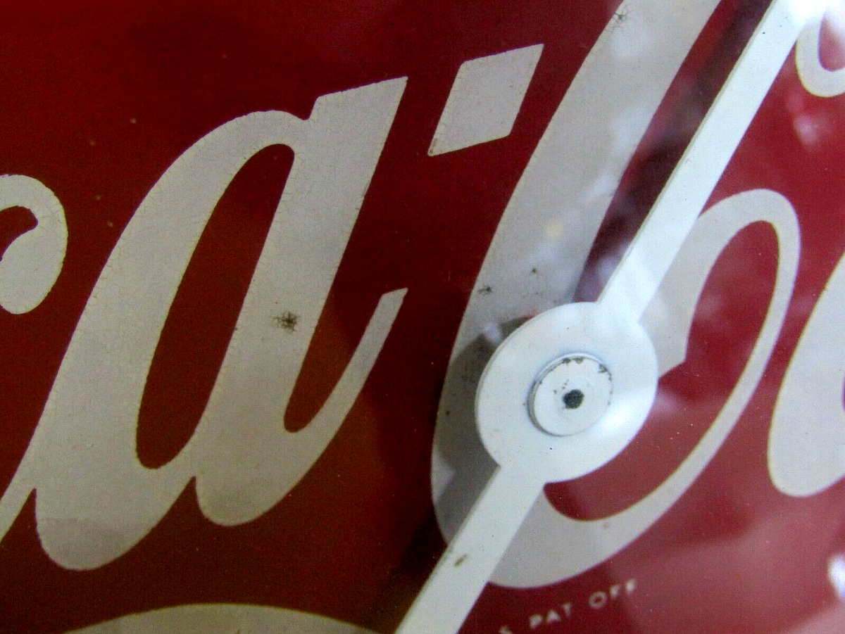 希少レア　USAヴィンテージドリンク　コカコーラ温度計　495A Vintage Drink Coca-Cola In Bottles Round Glass Cover Wall