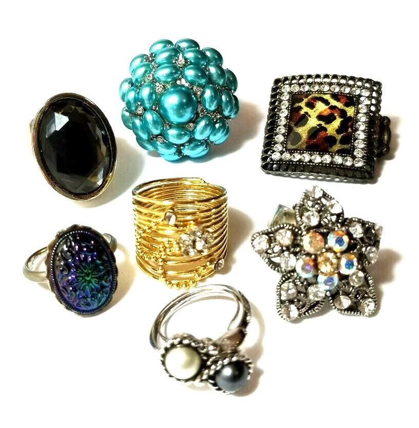 Vintage costume rings deals