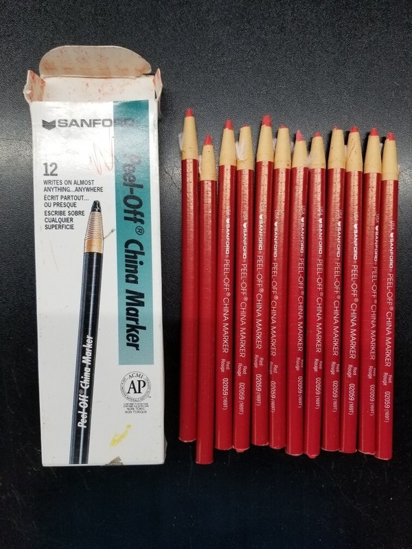 12 Sanford Peel Off China Markers Red