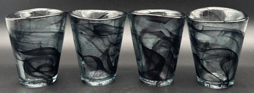 Kosta Boda Mine Black Swirl Glass Tumbler Ulrica Hydman Vallien UHV Sweden - Picture 4 of 16