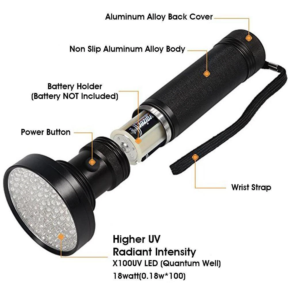 51 LED UV Flashlight Torch Light Lamp Ultraviolet Blacklight