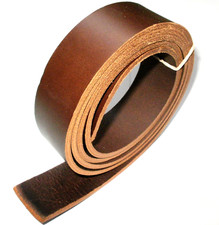 3.5mm Thick Italian Brown Veg Tan Leather Belt Straps 145cm - 55 inch long