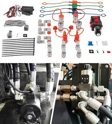 #ad DV5008RAG Hydraulic Multiplier Diverter Solenoid Selector Valve with Coupler Kit $343.49