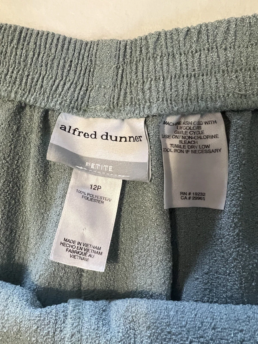 Alfred Dunner Petite Pants Size 12P Teal SeaFoam Pull On Stretch