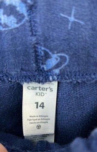 Carters EUC lot of 2 jogger sweatpants boys Size 14 Gray Blue Dinosaurs Space - Picture 4 of 13