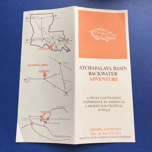 Gibson LA Atchafalaya Basin Backwater Adventure Brochure Sub Tropical Jungle
