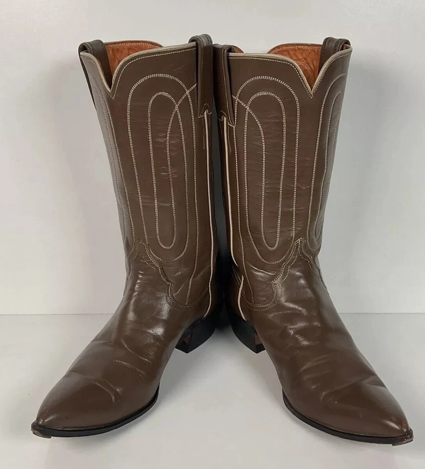 Botas de Vaquera Justin Años 60 De Colección 7.5 B Hechas en EE. UU. Etiqueta Blanca Antigua Foto 2 de 4