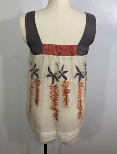Yoana Baraschi Anthropologie Top Silk Embroidered Small - Picture 6 of 10