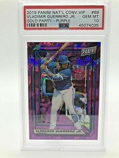 2019 Panini VIP VLADIMIR GUERRERO JR RC PURPLE CRACKED ICE /99 PSA 10 POP 3 RARE