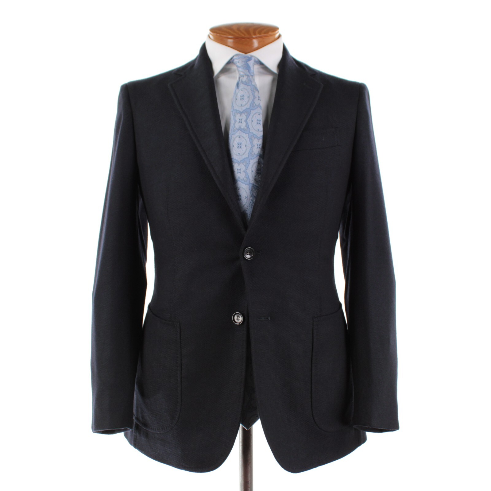 Stile Latino NWT Wool / Cashmere Sport Coat Size 46R (36R US) In Solid Dark Blue