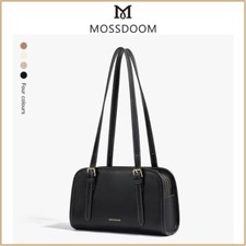 MOSSDOOM Bag Women Black Rectangle Shoulder High Capacity Simple Korean Style
