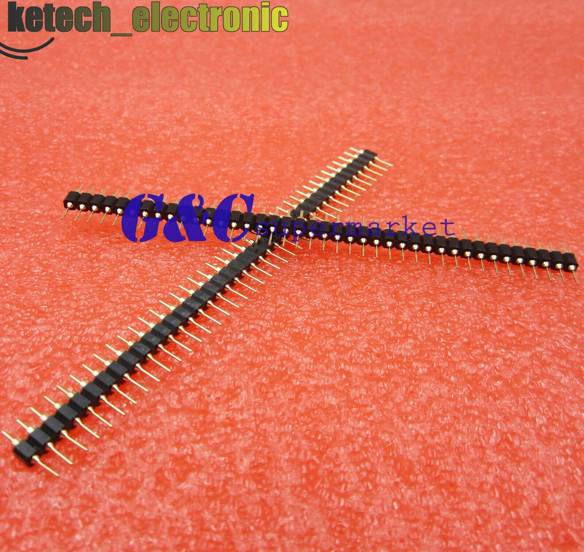 Single Row Pin Headers 10 Pack 40-Pin 2.54mm Single Row Round Male Pin ...
