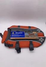 Top Paw Dog Life Jacket Reflective 30-55 Lbs Orange Adjustable- Size M