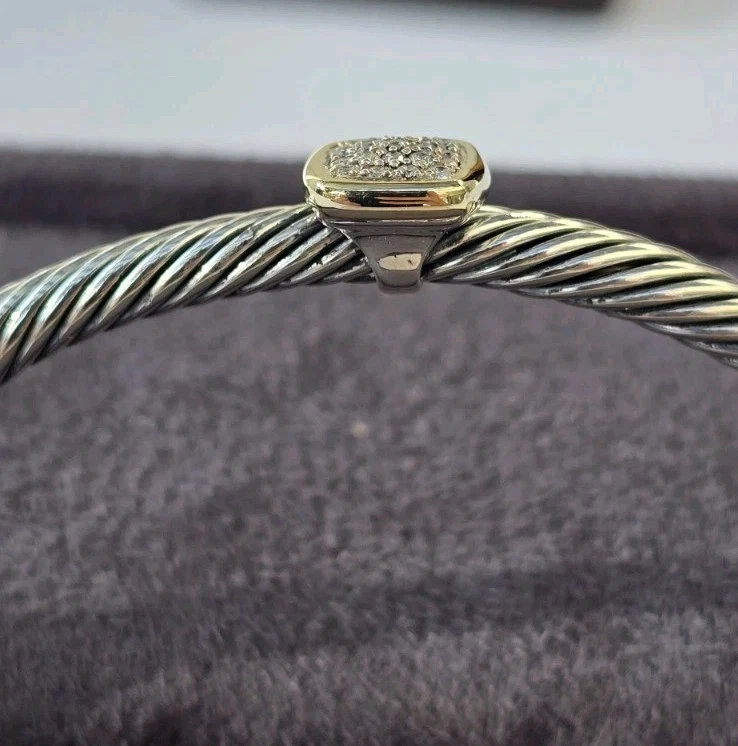Previously-owned David Yurman Noblesse Diamond /Sterling/Yellow Gold/MEDIUM  - Image 3 of 4