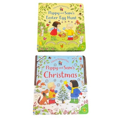Usborne Poppy and Sam's Easter Egg Hunt and Poppy and Sam's Christmas Boardbooks