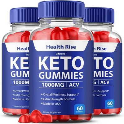 (3 Pack) Health Rise Keto ACV Gummies, HealthRise Premium Gummy (180 Gummies)
