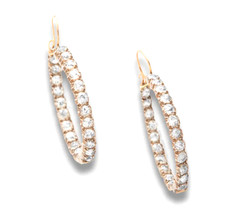 2.04ct Natural Round Diamond 14K Rose Gold Anniversary Wedding Hoops Earrings