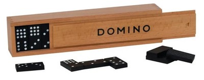 Dominospiel im Holzkasten | 25,7 x 6,0 x 4,5 cm, 55 Steine, per Stück | Deutsch