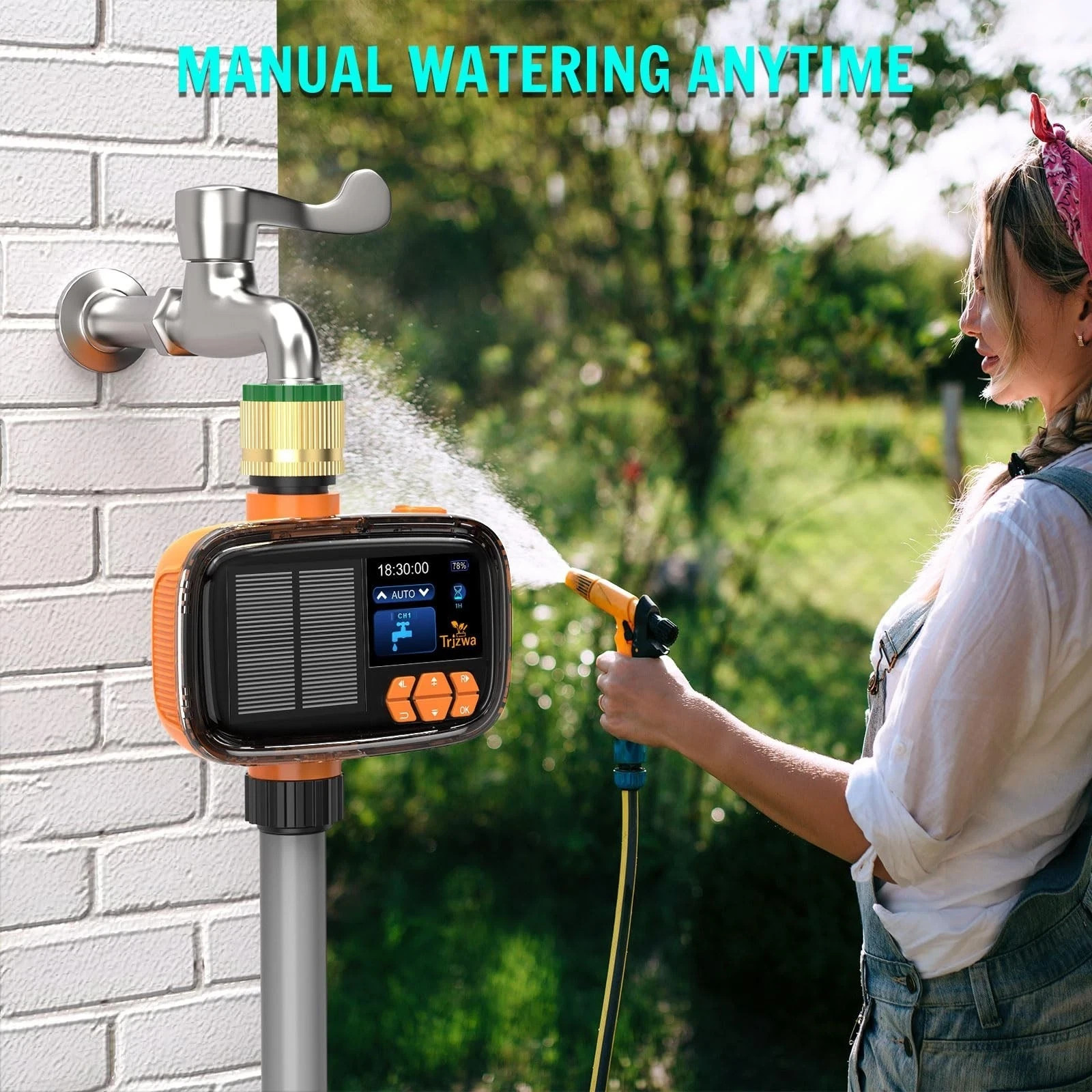 Solar Sprinkler Timer TRJZWA Water Timer, Irrigation System for Garden Hose S...