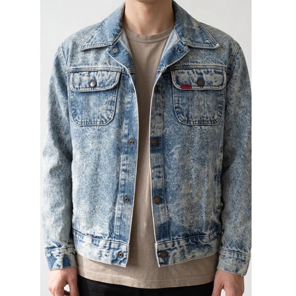 Vintage Big Smith Denim Jacket Acid Wash Light Denim Unisex See Measurements