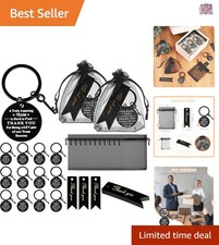 36 Pcs Employee Appreciation Gifts Heart Keychain with Organza Bags and Cards