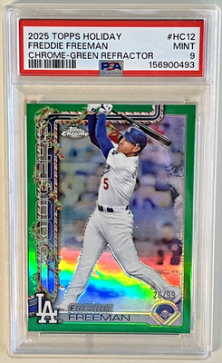 2025 Topps Holiday - Chrome Freddie Freeman #HC12 Green Refractor /99