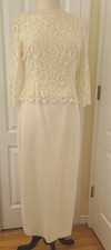 NWT Talbot Women's Dress 12P Formal Ivory Cream Lace  Maxi Long MSRP $228