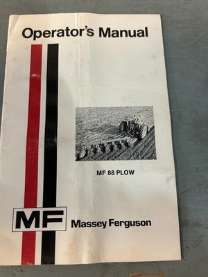MASSEY FERGUSON OPERATOR'S MANUAL MF 88 PLOW 1448 264 M2