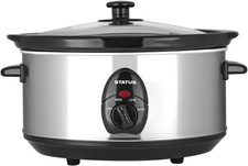 STATUS San Diego Oval Slow Cooker ? 3.5 Litre, 200 W, Stainless Steel, Two Heat