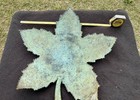 VINTAGE GREEN METAL LEAF SHAPED BOWL – MADE IN INDIA — photo 10