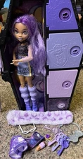 Monster High Skulltimate Secrets Fearidescent Clawdeen Wolf Keys And Locker G3