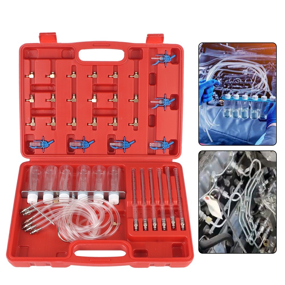 Testeur de pression common rail avec 24 adaptateurs pour retour injecteurs diesel