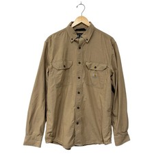 Carhartt Loose Fit Midweight Chambray Long-Sleeve Shirt Beige Khaki Men  s Sz M