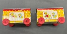 2 Vintage J. Chein Easter Tin Litho Candy Basket ducks Chicks cart train car toy