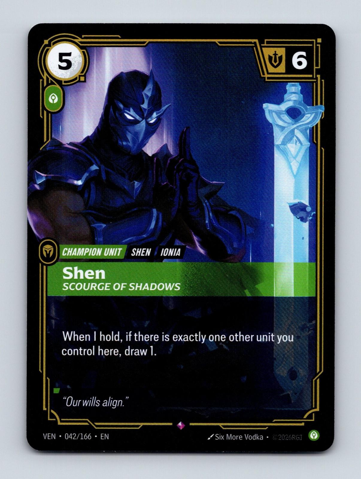 Shen - Scourge of Shadows - 042/166 - Rare - Vendetta - Lightly Played