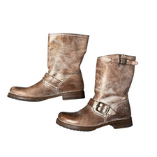 Frye Veronica Short Boots Genuine Brown Leath...