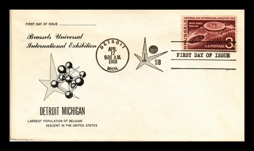 DR JIM STAMPS US BRUSSELS EXHIBITION FDC SCOTT 1104 DETROIT MICHIGAN COVER